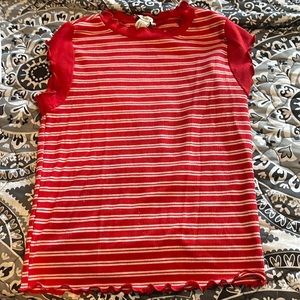 Red and white striped short sleeve
